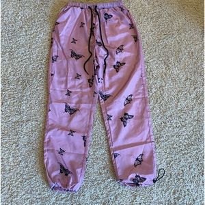 shein silk butterfly pants